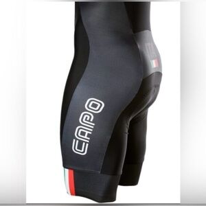 CAPO cycling Bib black padded lycra shorts mens XL black gray Italy logo-